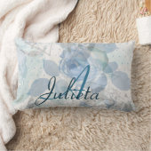 モノグラムブルーバラ ランバークッション (ブランケット)