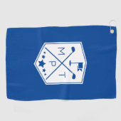 モノグラムブルーパーソナライズされた名 ゴルフタオル (横)