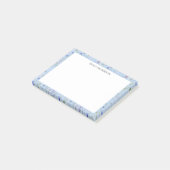 モノグラムブルーパープルかわいらしワイルドフラワーフローラ ポストイット (アングル)