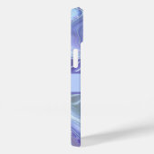 モノグラムブルーパープルシルバーグリッターアゲートマーブル Case-Mate iPhoneケース (裏面 / 右)