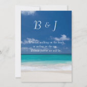 モノグラムブルービーチ結婚式招待状 招待状 (裏面)