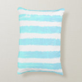 モノグラムブルーピンク水彩ストライプ色 アクセントクッション (裏面(縦))