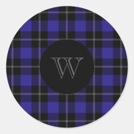 モノグラムブルーブラックプレイド ラウンドシール