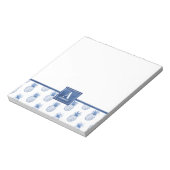 モノグラムブルーホワイトウォーターカラーパイナップル ノートパッド (回転)