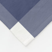 モノグラムブルーホワイトギンガムパターン フリースブランケット (角)