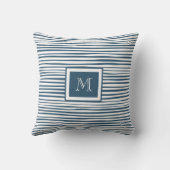 モノグラムブルーホワイトストライプ クッション (裏面)