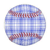 モノグラムブルーホワイトプレイド2 野球ボール (正面)