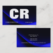 モノグラムブルーホワイト名刺 名刺 (正面/裏面)