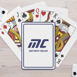 モノグラムブルーミニマリストモダン文字メンズ トランプ