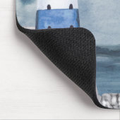 モノグラムブルーライトハウスウォーターカラーアート マウスパッド (コーナー)