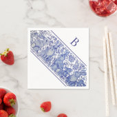 モノグラムブルーラビットアニマルお洒落ブカスタムルナプキ スタンダードカクテルナプキン (インサイチュ)