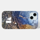 モノグラムブルーレイクショア Case-Mate iPhoneケース (裏面 (横))