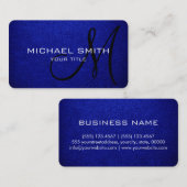 モノグラムブルーレザールック 名刺 (正面/裏面)