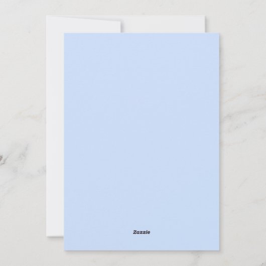 モノグラムブルーレッドリースクリスマス シーズンカード (裏面)