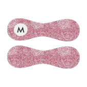 モノグラムブルーレースの花柄背景 野球ボール (パネル)