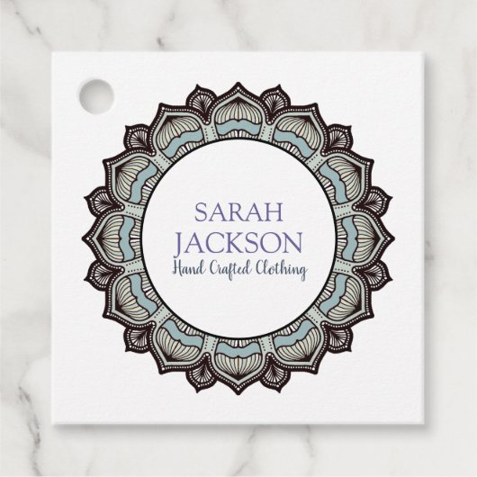 モノグラムブルー手作り衣料品デザイナー製品 フェイバータグ (正面)