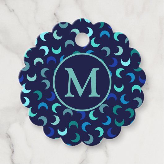 モノグラムブルー新月パターン フェイバータグ (正面)