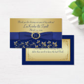 モノグラムブルー金ゴールドフローラお願いサンキューラベル (デスク)