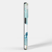 モノグラムブルー金ゴールド洗浄スプラッシュ水カラー抽象芸術 Case-Mate iPhoneケース (裏面 / 右)