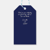 モノグラムブルー&クリームダマスク結婚フローラ ギフトタグ (裏面)