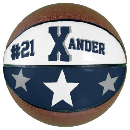 モノグラムブルー、グレー、および白 バスケットボール