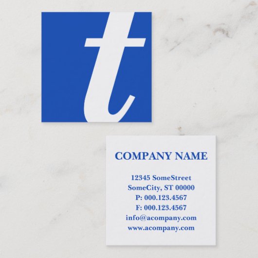 モノグラムブルー スクエア名刺 (正面/裏面)