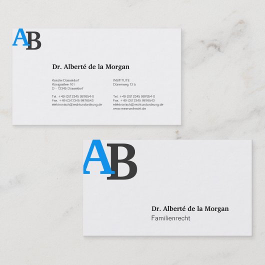 モノグラムブルー 名刺 (正面/裏面)