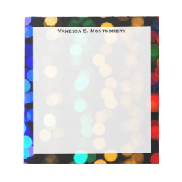 モノグラムブルー、緑、赤、金ゴールド抽象芸術幾何学模様 ノートパッド