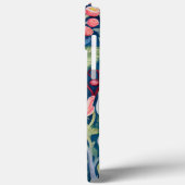 モノグラムブルー、赤、ピンクのフローラ緑 Case-Mate iPhoneケース (裏面 / 左)