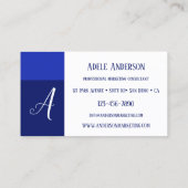 モノグラムブルーPRマーケティングテンプレート名刺 名刺 (裏面)