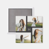 モノグラムブロック編集可能カラーフォトマグネット マグネット (正面/裏面)