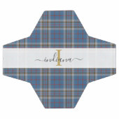 モノグラムプレイドスクリプトタイポグラフィ素朴タータンチェック サッカーボール (フラット)