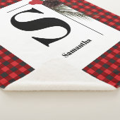 モノグラムプレイドホリデイクリスマス シェルパブランケット (3/4)