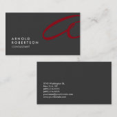 モノグラムプレイングレーレッドトレンディー名刺 名刺 (正面/裏面)