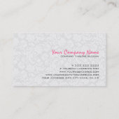 モノグラムプレインホワイト&ブラックフローラダマスク 名刺 (裏面)