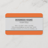 モノグラムプレーン深いニンジンのオレンジ色の背景 名刺 (裏面)