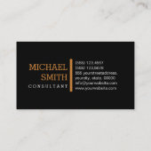 モノグラムプレーン黒モダンブロンズ 名刺 (裏面)