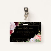 モノグラムプロフェッショナルエレガントフローラバラブラック バッジ (正面クリップ)