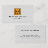 モノグラムプロフェッショナルエレガントホワイトウッド#5 名刺 (正面/裏面)