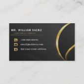 モノグラムプロフェッショナルエレガント金ゴールドライオンのロゴ 名刺 (裏面)