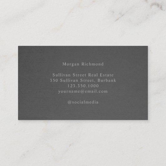 モノグラムプロフェッショナルグレイ実在バーエステート 名刺 (裏面)