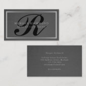 モノグラムプロフェッショナルグレイ実在バーエステート 名刺 (正面/裏面)