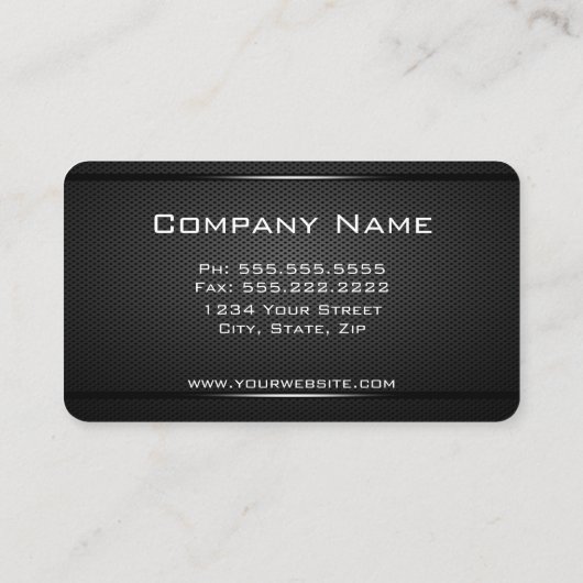 モノグラムプロフェッショナルブラックメタルテクスチャ 名刺 (裏面)