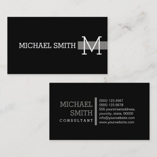 モノグラムプロフェッショナルプレーン黒チモダンタン 名刺 (正面/裏面)