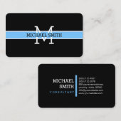 モノグラムプロフェッショナルマヤブルー水平線 名刺 (正面/裏面)