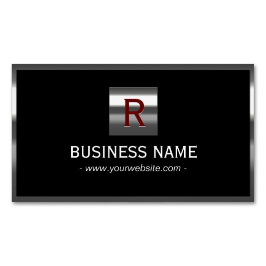 モノグラムプロフェッショナルメタリック縁ど マグネット名刺 (正面)