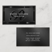 モノグラムプロフェッショナルメタルプレーンシックブラック 名刺 (正面/裏面)