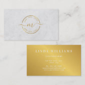 モノグラムプロフェッショナルモダンゴールデンサークルロゴ 名刺 (正面/裏面)