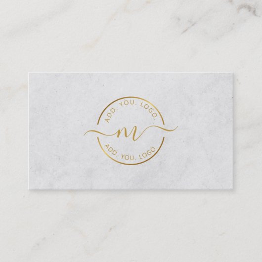 モノグラムプロフェッショナルモダンゴールデンサークルロゴ 名刺 (正面)