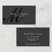 モノグラムプロフェッショナルモダンブラック 名刺 (正面/裏面)